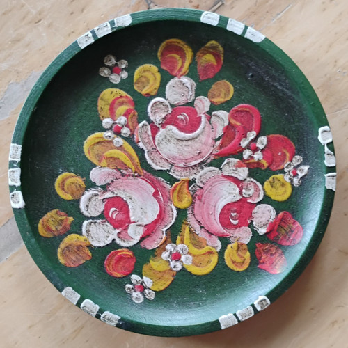 Handbemalter holzteller - handbemalter,