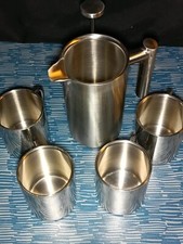 Groenenberg French Press Kaffeebereiter Kaffeepresse + 4x Becher/Tassen
