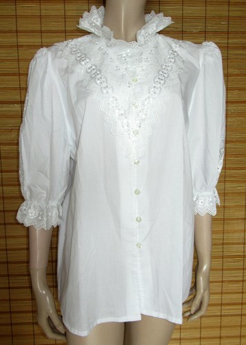 Weisse trachtenbluse spitze - -,
