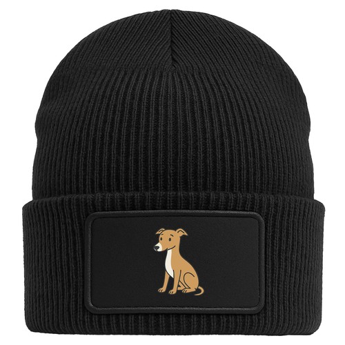 Beanie mit patch whippet comic - patch,