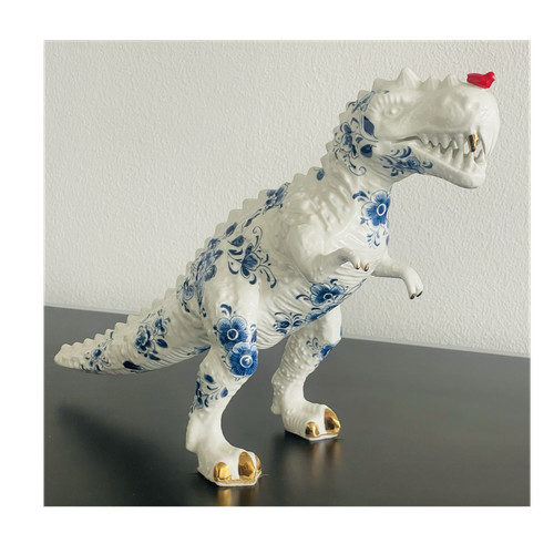 Porzellanfigur rex kunstwerk - porzellanfigur,