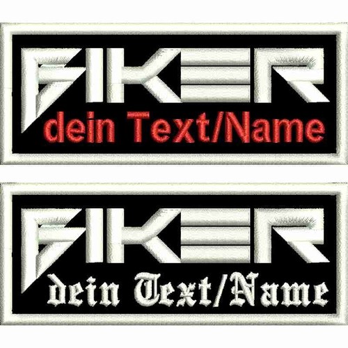 Biker aufnäher mit - aufnäher, wunschtext
