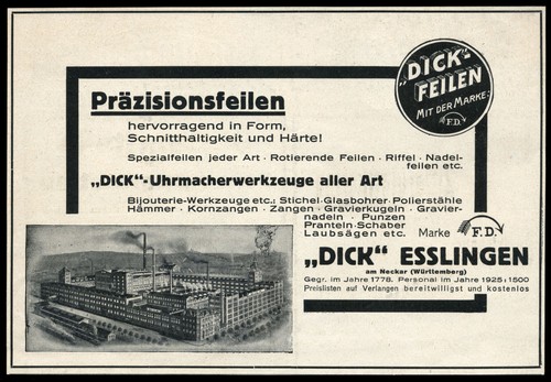 Alte werbung 1924 dick werke - 1924,
