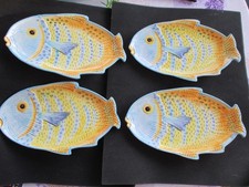 Bassano Fischplatte 4x Italienische Keramik