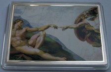 GEMÄLDFE / BILD Michelangelo - MÜNZE / BARREN - SILBER VERDELUNG - SELTEN