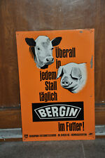 Altes Blechschild Landwirtschaft,Bergin,Bergophor-Futtermittelfabrik Kulmbach/BY