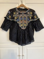 Bluse Zara Bestickt Baumwolle