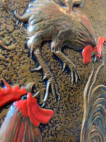 Kupferbild hahnenkampf cm - hahnenkampf, 73