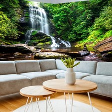 Wasserfall Wald Natur VLIES ECKE FOTO TAPETE 3D WANDTAPETEN XXXL WOHNZIMMER