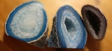 3polierte Achat-Geoden-Innenraum blau  Edelstein Opal Dekoration Kristall