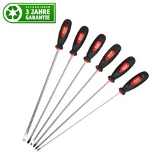 WALTER Schraubendreher Set extra lang 6-tlg, magnetisch, 32,5 cm gummiert
