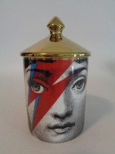 Piero Fornasetti Style Milano Objekt Dose mit Deckel Duftkerze H 14cm,  Ø 8cm