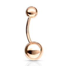 Tapsi´s Coolbodyart®| Bauchnabelpiercing Banane Basic Rose Gold IP über Chirurge