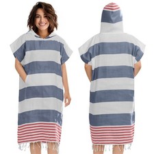 Badeponcho Damen Herren - Surf Poncho aus Baumwolle - Handtuch Poncho