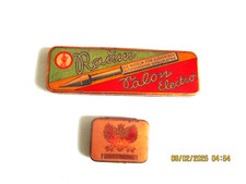 2 alte Blechschachtel 1 klein FORTISSIMO + 1 groß RAUM SALON ELEKTRO  Nadeldose