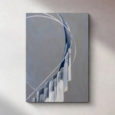 Abstraktes Wandbild Blau Grau