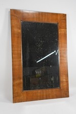 Q28T39- Biedermeier Wandspiegel mit furniertem Holzrahmen 19.Jh