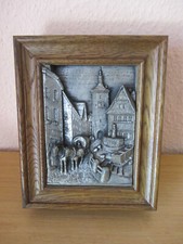 Schlüsselkasten Eiche rustikal mit Betzner Zinnrelief 92% Reinzinn + Steinharz