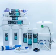 7 Stufen Umkehrosmose Anlage Tank 3,2 GAL Membran RO 50 GPD Wasserfilter Küche