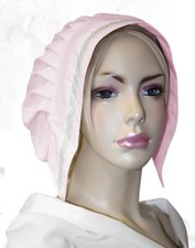 Tudorhaube Rosa groß mit