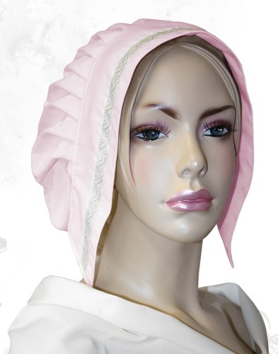 Tudorhaube rosa groß - rosa,