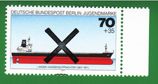 BRD Berlin 1977 Mi.Nr. 547 Rand Stück mit Andreaskreuz Teil Stempel 70 + 35Pf