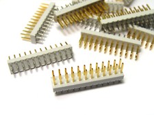 50x Stiftleiste 2 x 12 = 24 Pins, RM 2.54 mm, ODU 511, Pinheader, vergoldet, NOS