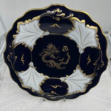 Prunkplatte Kobaltblau & Gold