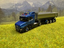 Herpa Scania Hauber 124L-400 mit Zubehör und 3achser Carnehl Kippauflieger