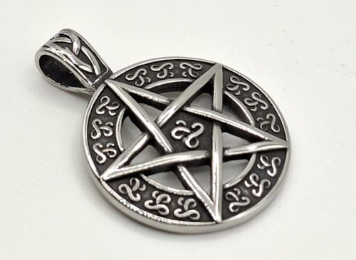 Edelstahl anhänger pentagramm - edelstahl,