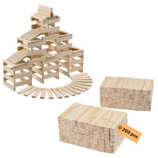 Holzbausteine Natur - 200-teiliges Set für Kreativität und Fantasie - Bauklötze
