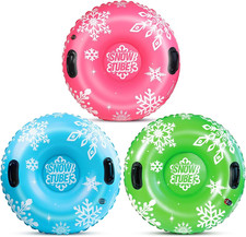 ZMLM 3er Pack Snow Tube 90cm Aufblasbar Schlitten Kinder Erwachsene
