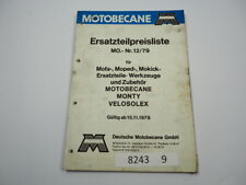 Motobecane Mobylette Monty Velosolex Mofa Moped Mokick Ersatzteil Preisliste 197