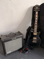 Career E-Gitarre Schwarz/Gold  Inkl. Verstärker von Kustom und Tasche. Gebraucht