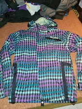 Billabong Jacke Winterjacke Skijacke Snowboardjacke lila mint schwarz kariert M