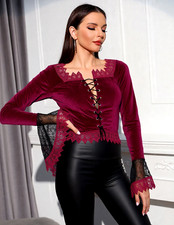 Kurz-Bluse Boho  Ethno Gothic