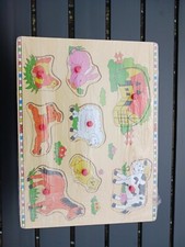 Holzsteckpuzzle Tiere auf dem