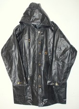 TOP Damen Tolle Glanz PVC Regenjacke + Kapuze Regen Jacke Mantel ca 44-46 / L