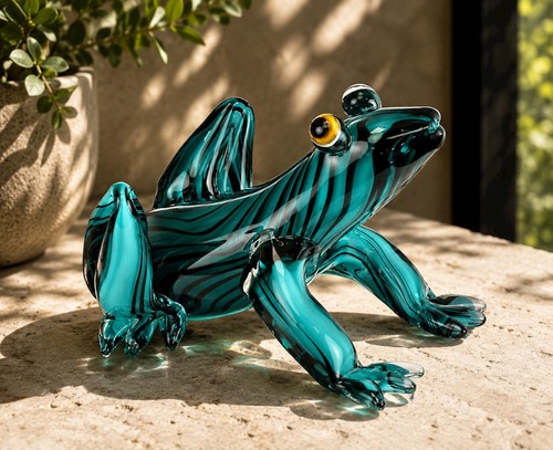 Glasfigur eines frosches - glasfigur, im