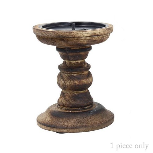 Kerzenständer holz braun - kerzenständer,