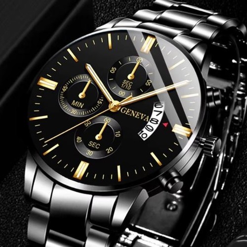 Herren uhr edelstahl quarz - uhr,