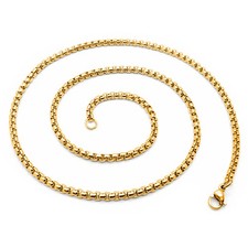 Jasseronkette Edelstahl Halskette Erbsenkette Erbskette Silber Gold Schwarz 