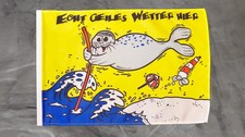 Fahne Flagge Echt geiles Wetter hier - Seehund - Stockfahne - 30 x 45 cm