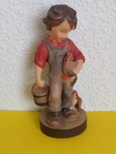 Dolfi Figur "Bub mit Hühnern" 11 cm Kunststoff Kunstharz Made in Italy