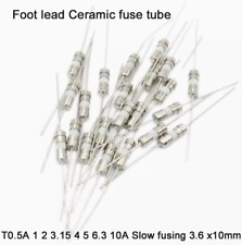 Fußblei Keramik Sicherungsrohr T0,5A 3,15 4 5 6,3 10A Langsamsicherung 3,6 x10mm