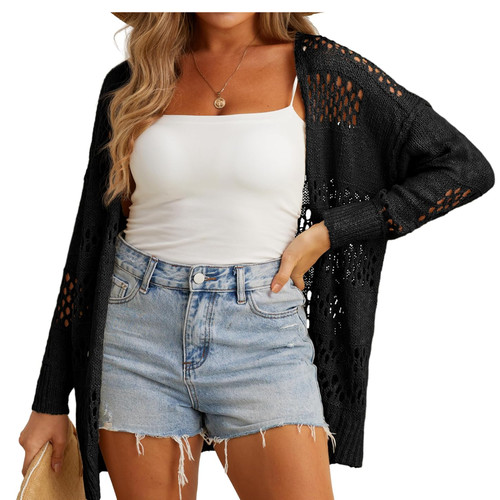 Damen strickjacke langarm boho - langarm,