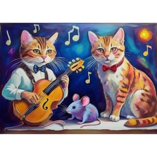 Postkarte. Katz und Maus