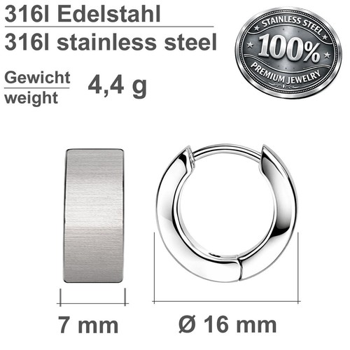 Edelstahl klappcreolen silber - klappcreolen,