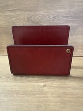 Krause Briefhalter / Kartenhalter – Echtleder – Rotbraun – Vintage