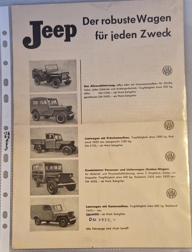 Jeep pkw werbeblatt der - jeep,